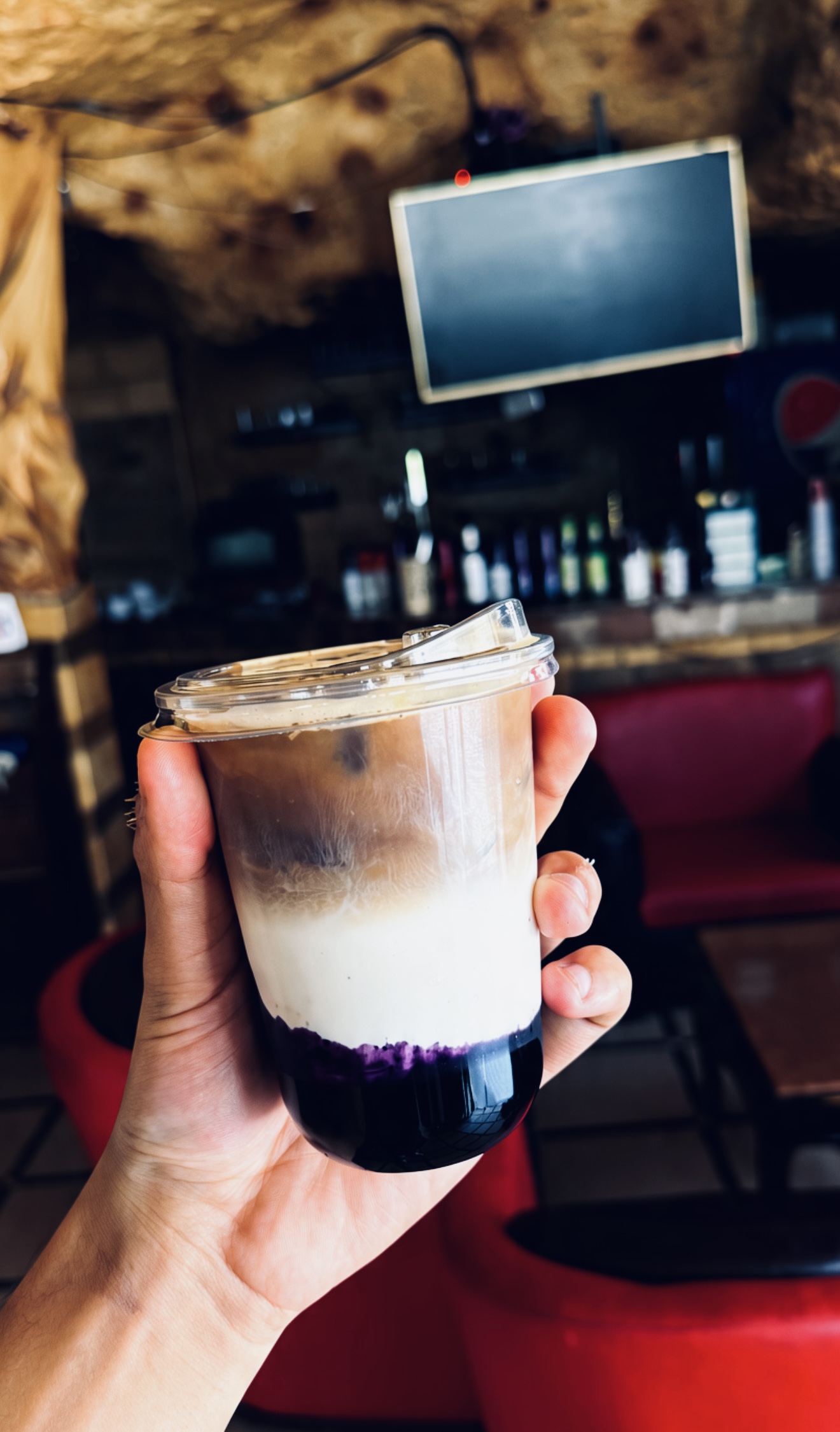 Ice blueberry latte